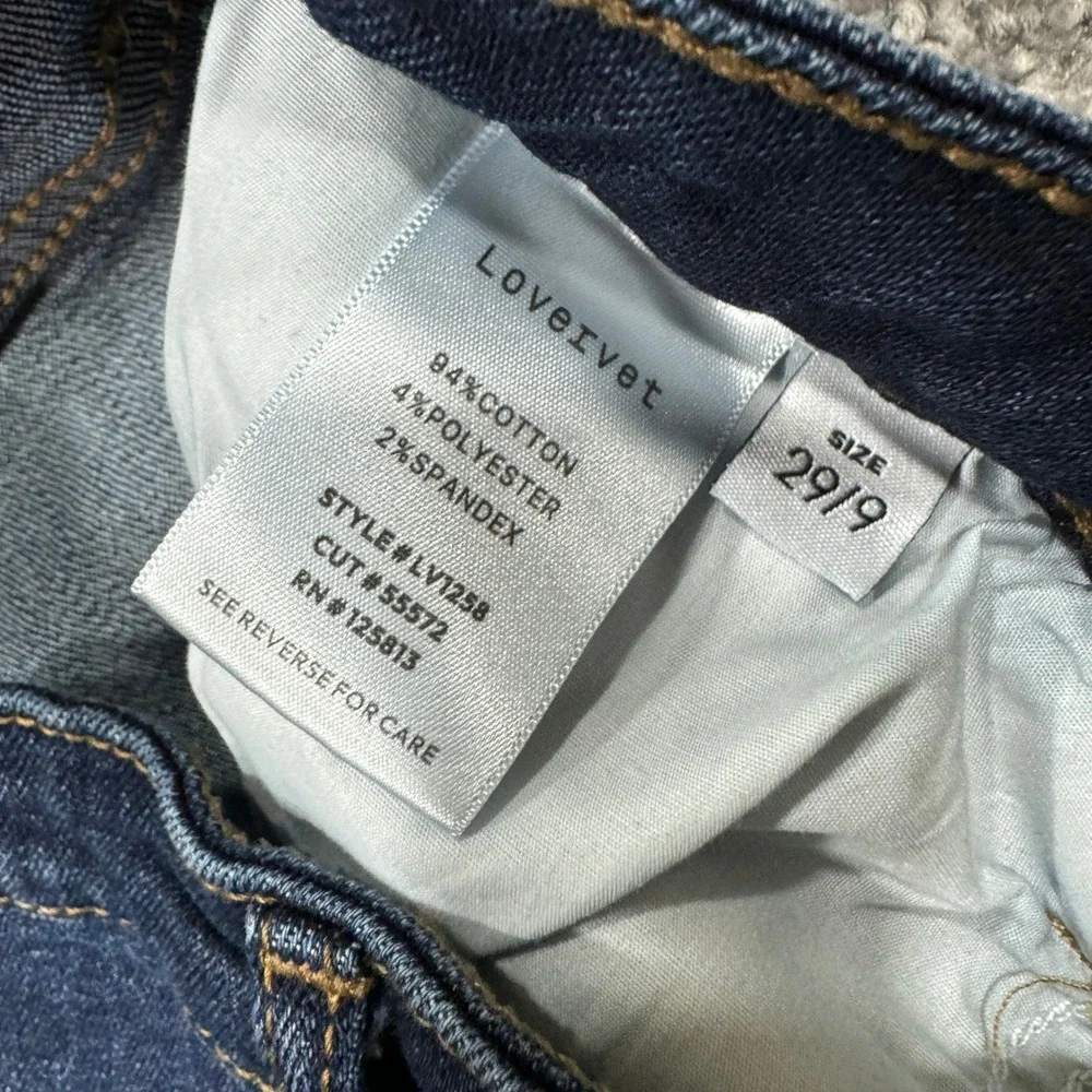 Lovervet Vervet Jeans Womens 29/9 Blue Slim Straight Stretch Dark Wash Preppy - Picture 7 of 7